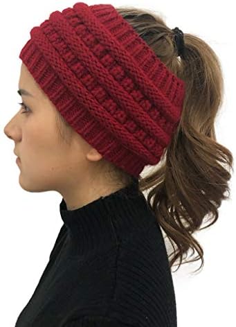 Ženska modna vanjska puna glavna traka za glavu kape za kukičanje pletenje rupa trendy Beanie kapa za kosu za kosu za žene