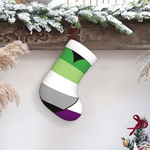 QG ZZX Božićne čarape sa bijelim super mekom plišane manžetne aseksualne aromantične zastave ponosa Xmas Čarape Božićne ukrase Čarape