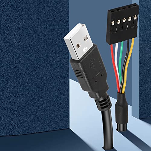 PNGKnyocn 5 pinova matična ploča do USB adaptera kabla, 2 pakovanje USB 2.0 Tip mužjak do Dupont 5 pin Ženski kabel matične ploče (50cm / 1,6ft)