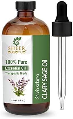 Sheer Essence Esencijalna ulja 4oz - čista i prirodna - terapijska ulja - ogromna 4 tečna unce boca s premium staklenim kapaljkama