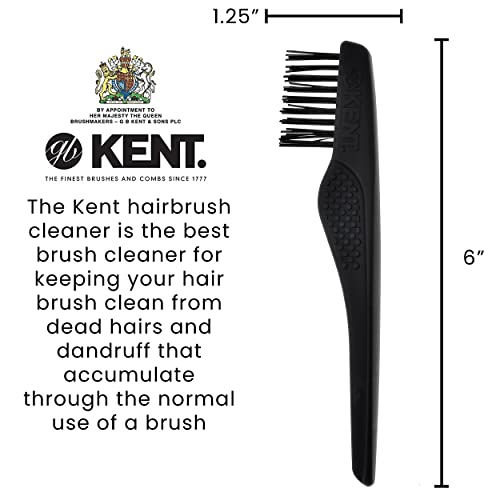 Kent OG4 Beechwood Džentlmenska četka za kosu i četka za lice za njegu brade + Kent LPC3 Brush Cleaner-piling četka od prirodne Veprove