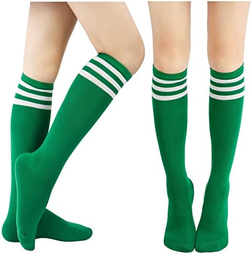 Dazcos trostruke prugaste čarape preko teleće cijevi zeleno bijele za Dan Svetog Patrika