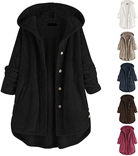 Firero premaz za ženske plišane zimske tople čvrste boje s kapuljačom jednokratne jakne s kapuljačom