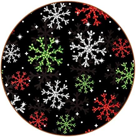 Coaster pića - Božić šarene snježne pahulje keramičke pića CASTERS sa kožom, 6 komada setova
