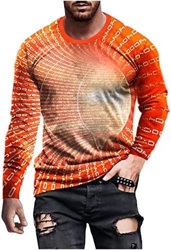 Muška majica s dugim rukavima Hip Hop Graphic Printing Slim-Fit Crew vrat Ležerne prilike Spring Pulover Tie Dye TEE majica Bluza