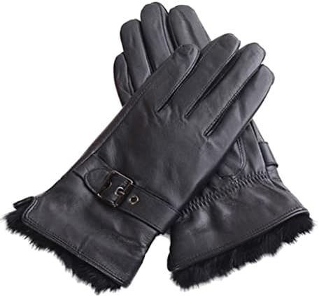 N / A ženske rukavice kožna zimska topla meka podstava kopča neprekidne rukavice za prste
