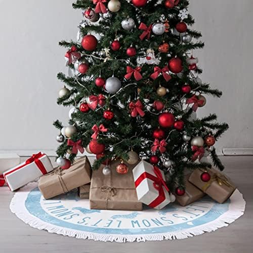 Suknja za božić, 30 Božićni pas Silhouette Xmas Tree suknja sa tasselom, suknja za snijeg, sredina božićnog drveća Base mat za rustikalnu