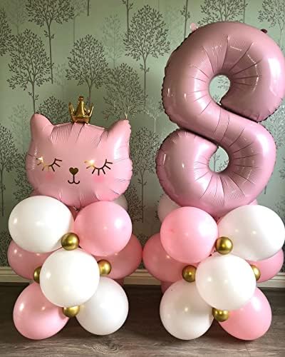 Veliki 22 inčni roze Baloni za mačke folija helijum divni Crown Kitty mačka u obliku životinjskih balona za djevojčice mačići Pet mačka tema ukrasi za rođendanske zabave zalihe