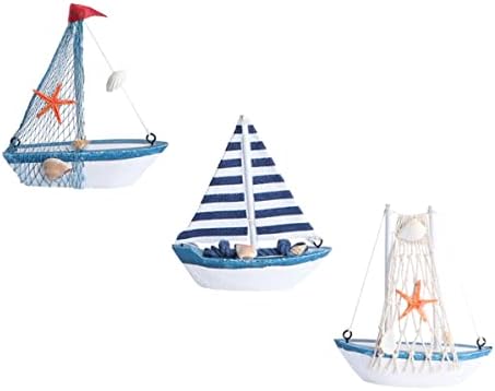 Toyvian dječje igračke na plaži Dječije igračke na plaži 6 kom minijaturna jedrilica minijaturni Model Jedrilice minijaturni ukras ukrasi čamac drveni Mini skulpture Kućni dekor skulpture Kućni dekor