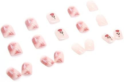 Pink Ice transparentni nokti za svježe nošenje sa ljepilom završeni flaster za nokte 24 komada u kutiji djevojke dame 2ml akrilni Setovi za nokte