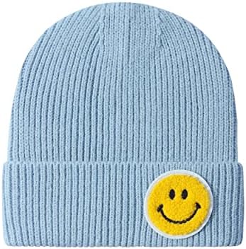 Muškarci i žene Ležerne prilike Happy Smile Lice Pastel Tone Obojeni rebrasti debeli Knit Beanie Hat