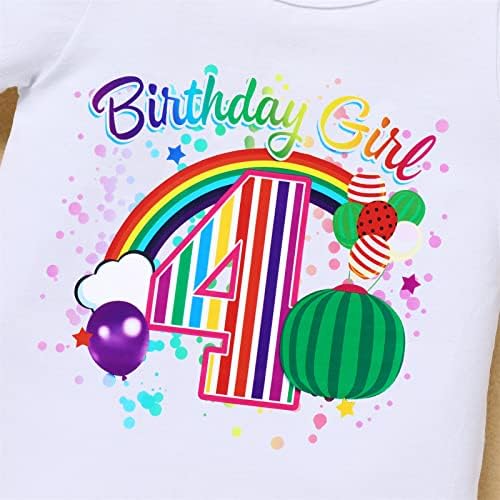 ODASDO djevojčica Toddler Rainbow 1st 2nd 3rd 4th 5th rođendan Outfit Romper Sequin Shorts Bowknot traka za glavu 3pcs Set