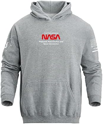 H HYFOL grafičke dukseve za muškarce NASA džep trendy pulover pamučne duge rukave