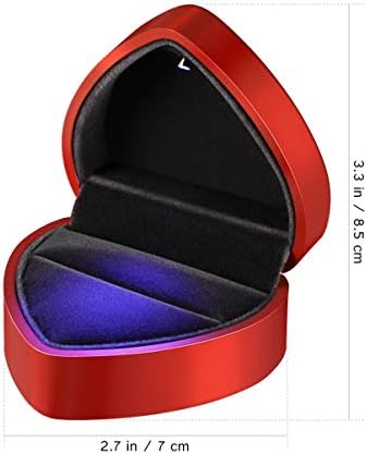 VOSAREA LED prsten kutija, prijedlog zaručnički prsten kutija, srce oblik naušnice nakit prsten kutija slučaj za godišnjicu Valentinovo