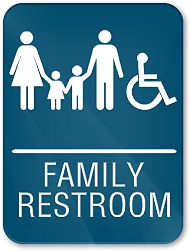 Porodični toalet znak plave 6 x8? Nalepnice za samoljepljenje vrata Prijava za urede Preduzeća Kuća Kuća