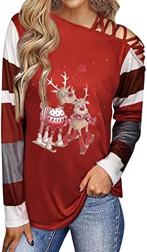Shusuen & nbsp; Unisex ružne Božićne dukseve 3D Print pulover duksevi dugi rukavi Casual labave tunike