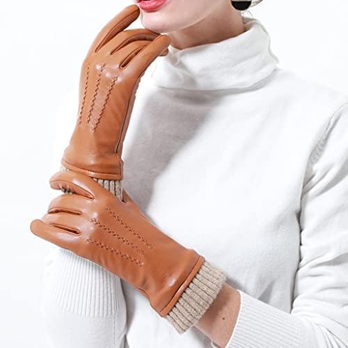 N / A zimske ženske kožne rukavice toplo pletene zglobne ženske kožne rukavice sa jednim prstom