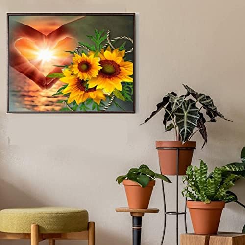 Hiwxyza Sunflower Diamond Slikarski setovi za odrasle, 5D bušilica Jewel Boja po brojevima za odrasle i djecu s dijamantskim umjetničkim slikarskim setovima, savršenim za ukrašavanje doma i dekor zida u sobi