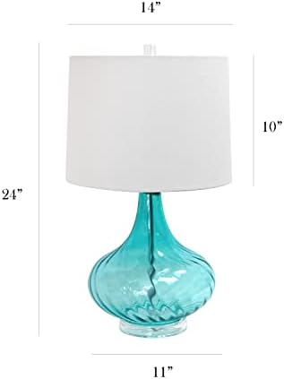 Elegantni dizajn LT3214-Blu staklena stolna lampa sa tkaninom hladovima, svijetloplavom bojom