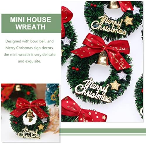 10 kom mini božićnih vijenaca sa zlatnim zvonom u minijaturni božićni ukras stabla umjetni božićni vijenci ukrasi za božićnu stablo zimski kućni dekor