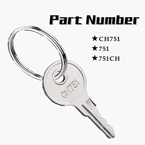 6-Pack Ch751 RV Keys - univerzalni ključ za vrata kontrolera kompatibilan sa potisnim bravama, t-ručkama, ormarima, bočnim kutijama,