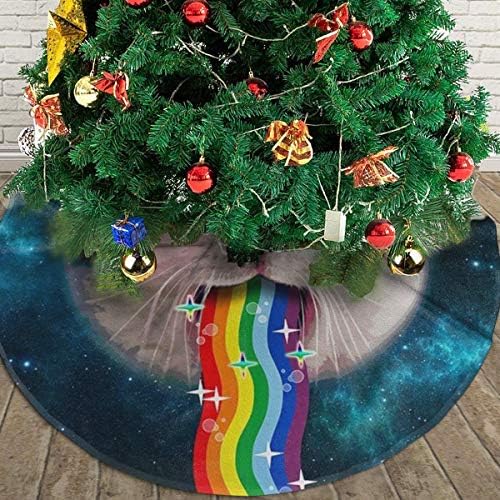 Lveshop Rainbow Kitty Božićna suknja Luksuzna okrugla zatvorena vanjska mat rustikalna Xmas Tree Odreze za odmor (30 / 36 / 48 Tri veličine)