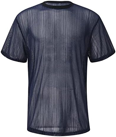 RTRDE muške majice majica seksi noćni klub stil majica MESH tanka prozračna modna majica za dno košulje