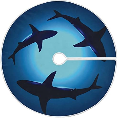 Oarencol Shark božićno suknje od 36 inča Plavo more morsko životinjske životinje Xmas Holiday party Tree Mat ukrasi
