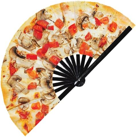 Pizza Ručni ventilator Frozen Pizza tijesto Cosplay pica sos sir Halloween Outfit sklopivi UV Glow Ručni ventilator Kostim pica merch outfit rave ventilator za ljubitelje pica