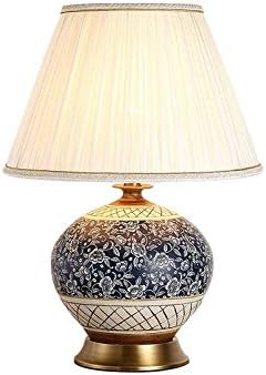 No-Logo Wajklj Kineska keramička stolna lampica Noćne lampe Plava stolna lampe za spavaću sobu za dnevni boravak Vintage Spavaća svjetiljka