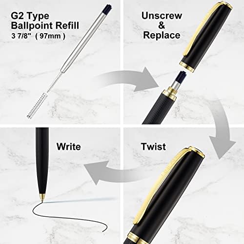 Linfanc Premium Metal Toint olovka, srednja tačka 1,0 mm crna mastila glatka olovka za pisanje za novinarstvo, lijepi uredski pribor