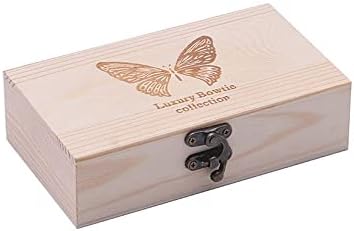 Fainasta drvena kutija za odlaganje, prirodna kutija za drvo sa šarkama i prednjim kopčom za umjetničke hobije, kutija za nakit