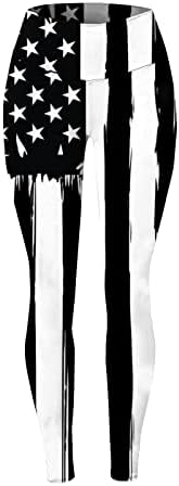 Četvrti julske gamaše za žene visoka struka Patriotska američka zastava tanke olovke za vitke hlače prozračna vježba Joga Jogging Sports