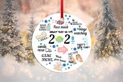Ukrasi za božićno drvce 2021 Karantenski smiješni ukrasi za kućni ukras za cjepivo za božićno drvo na otvorenom za porodični odmor