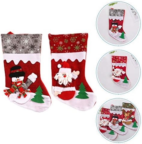 Amosfun 2kom Božić čarapa poklon torbe netkani 3d lutka Božić čarape Božić zalihe