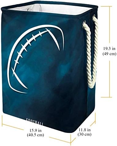 Inhomer Američki fudbal Crna Freehand Sketch 300D Oxford PVC vodootporna odjeća Hamper velika korpa za veš za ćebad igračke za odjeću u spavaćoj sobi
