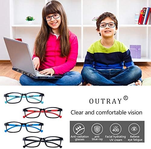 Outray Teens naočare za blokiranje plavog svjetla protiv naprezanja očiju sa UV odsjajem naočare za kompjuterske igre starosti 7-15