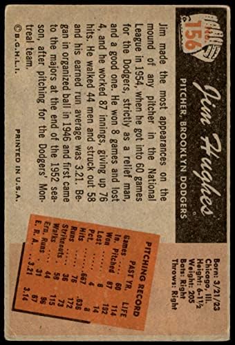 1955 Bowman # 156 Jim Hughes Brooklyn Dodgers Dodgers