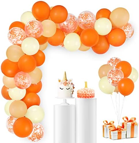 60 pakovanja Narančasti baloni Garland Arch Kit, Little Cutie Light Yellow White Gagaku 12 inča Latex Confetti Balloons za vjenčanje