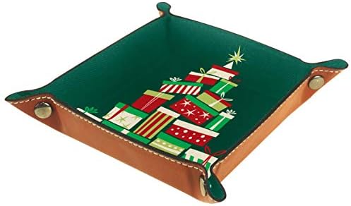 Lyetny Poklon Božićno stablo Organizator pladanj za skladištenje kreveta Beddide Caddy Desktop ladica Promjena tipke Novčanik Coin Box ladica za skladištenje kućišta Valet, 20,5x20,5cm