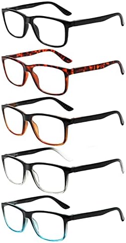 Kerecsen 5 Pack naočare za čitanje za muškarce i žene čitači sa opružnim šarkama modni naočare