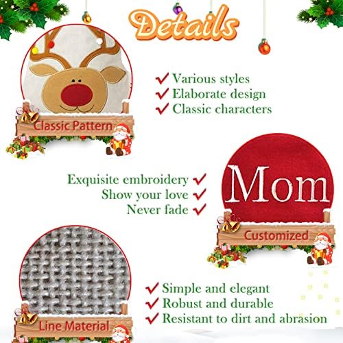 Dearsun set od 4, 18 Prilagođeno prilagođavanje Božićne čarape sa tehnologijom vezom, Santa, Snowman, Reindeer, pingvin dizajnira kvalitetne posteljine za porodični dekor