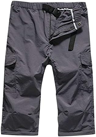 Cjhdym Muške teretne hlače Moda višestruki džepovi Tipka sa čvrstim bojama Zipper Vanjski fitness Dukset ravne pantalone