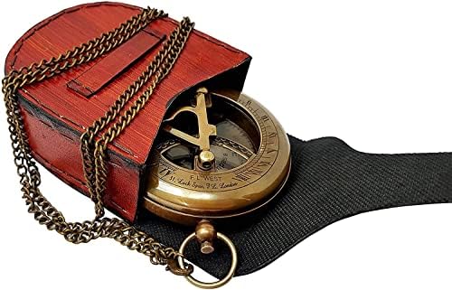 Džepni sunčani kompatibilni kompas sa lancem Vintage Radni kolekcionarski kompas zbirnog putika za planinarenje, preživljavajući vintage stil nautički kompas Rose London