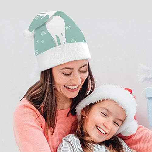 Božić Santa šešir, bijeli Božić Elk Božić Holiday šešir za odrasle, Unisex Comfort Božić kape za Novu godinu svečani kostim Holiday Party događaj