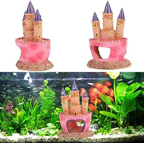 SLATIOM Cartoon Pink Resin Castle Aquariums Fish Tank landscape Decorations Tower ornamenti za vodene ribe potrepštine za kućne ljubimce