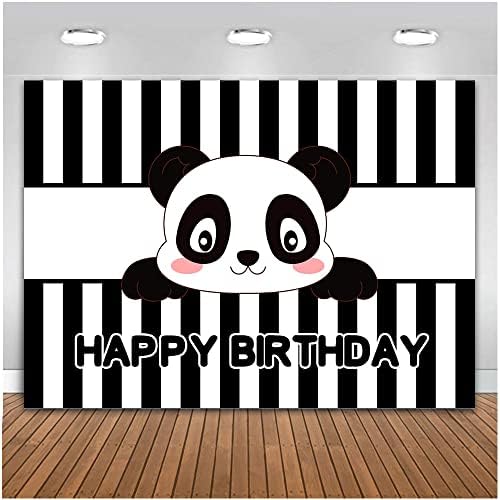 TOAOFY 7x5ft slatka crtana Panda photo Backdrop crna bijela pozadina za Sretan rođendan djeca dijete novorođenče torta za rođendansku zabavu dekor rekvizite TAYBZT394