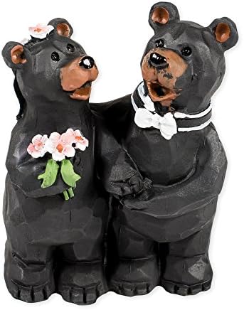 Slifka Sales Co. Wedding Bear Par 3,5 x 2,5 x 4 inčni smola Crafted figurice