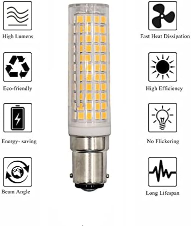 YDJoo 2 Pakovanje BA15D LED sijalica sa mogućnošću zatamnjivanja 12W LED kukuruzne sijalice 120W zamjena halogena toplo Bijela 3000k BA15D dvostruki kontakt bajonet baza za ćelijske ventilatore šivaća mašina
