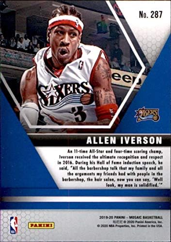 2019-20 Panini Mosaic # 287 Allen Iverson Philadelphia 76ers Hall of Fame Basketball Card